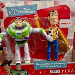 Disney Pixar Toy Story Retro 7" Woody and Buzz Lightyear Action Figure Set - 2pk